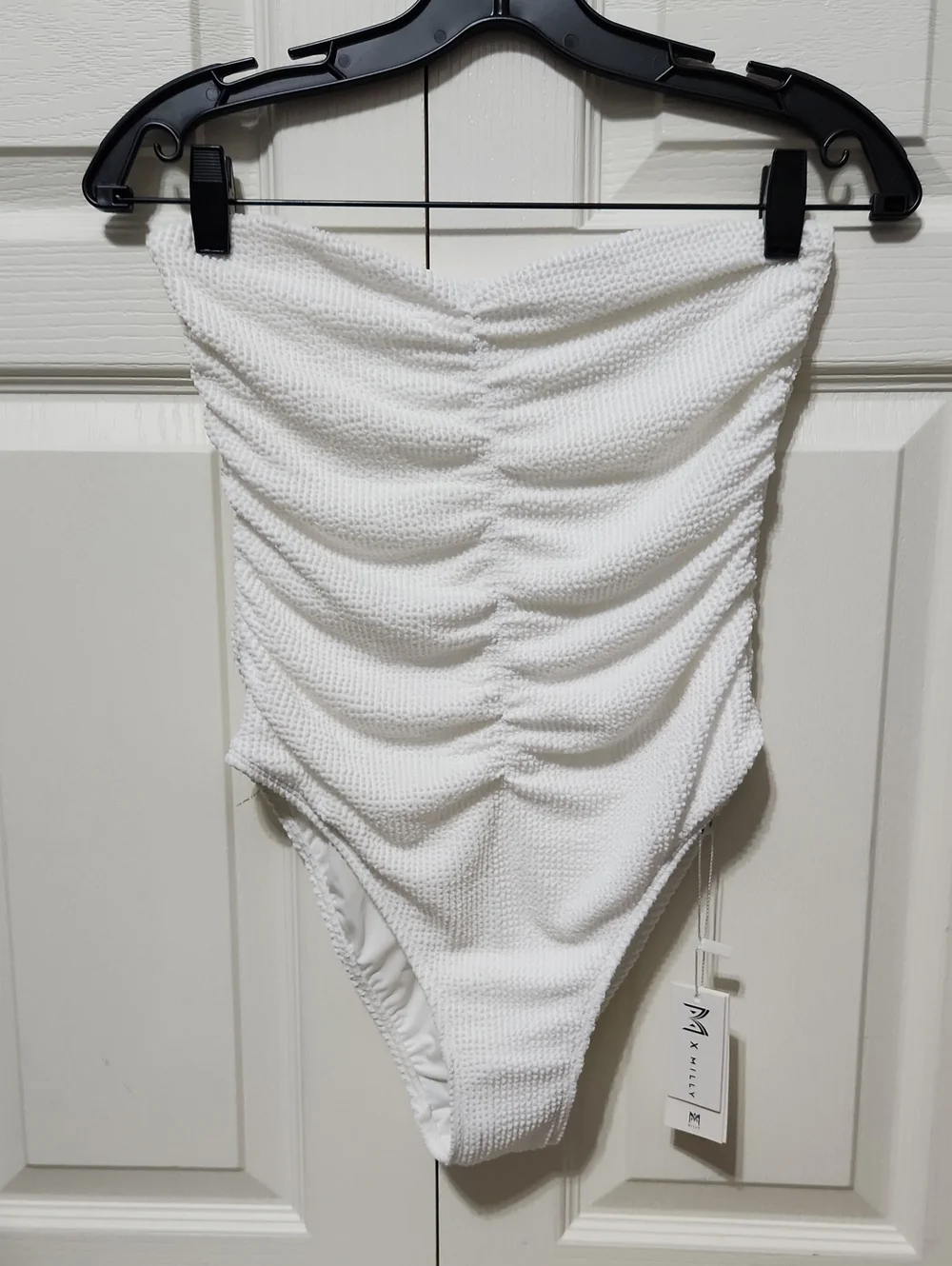 NWT Milly Textured Ruched One Piece Swimsuit. Sizes S, M, L